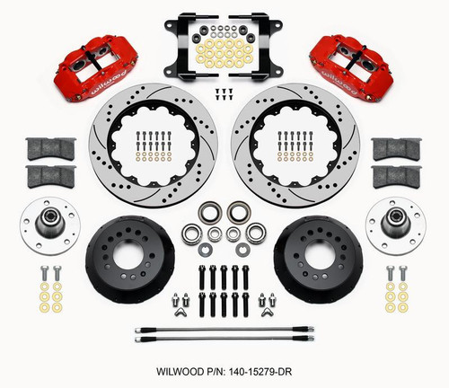 Narrow Superlite 6R Front Hub Kit 14.00in Drill Red for 82-92 Camaro//Firebird