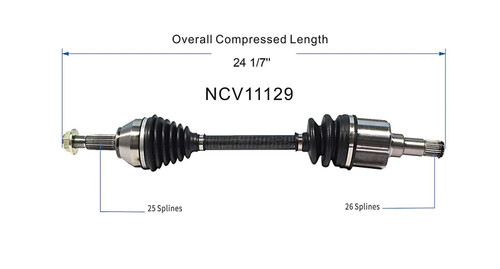 00-11 Ford Focus (2.0, 2.3) CV Axle Assembly - Front Left NCV11129
