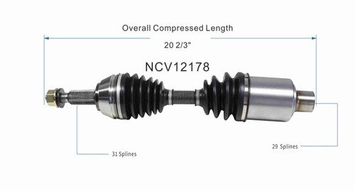 Dodge (3.7, 4.7) CV Axle Assembly - Front NCV12178