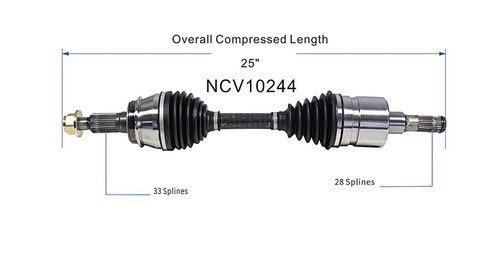 Hummer CV Axle Assembly - Front NCV10244