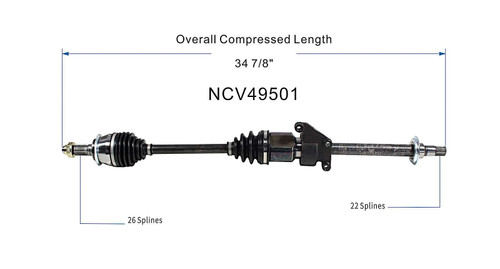 02-04 Mini Cooper CV Axle Assembly - Front Right NCV49501