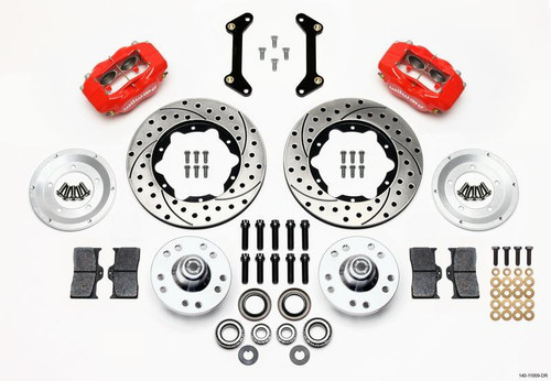 Wilwood Forged Dynalite Front Kit 11.00in Drilled Red for 79-87 GM G Body