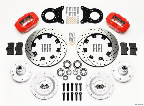 Forged Dynalite Front Kit 12.19in Red for 1965-1969 Mustang Disc & Drum Spindle