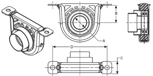 Drive Shaft Center Support Bearing 212031-1X