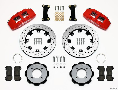Wilwood Dynapro 6 Front Hat Kit 12.19in Drilled Red for 2011 Fiesta