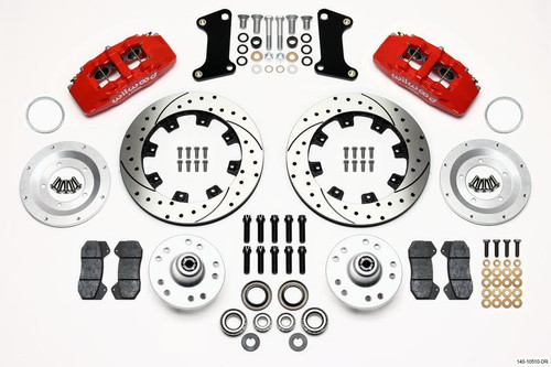 Wilwood Dynapro 6 Front Hub Kit 12.19in Drilled Red for 67-69 Camaro