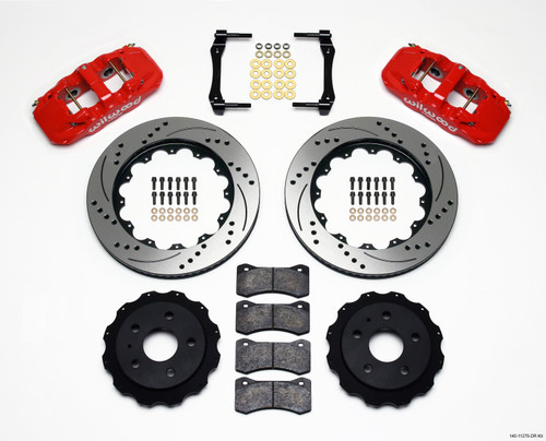 Wilwood AERO4 Rear Kit 14.25in Drilled Red for 2010-2015 Camaro