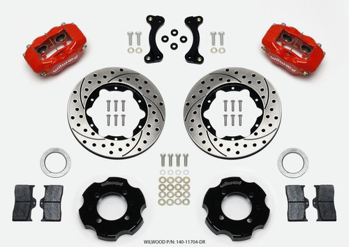 Wilwood Forged Dynalite Front Hat Kit 11.00in Drilled Red for 95-05 Miata