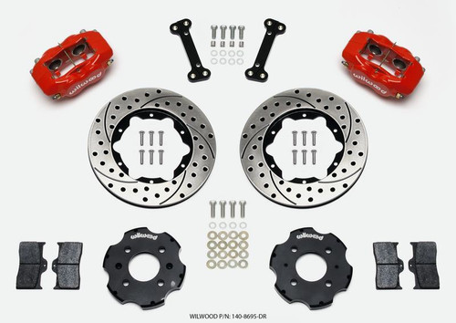 Forged Dynalite Front Hat Kit 11.00in Red for Integra/Civic w/Fac.240mm Rtr