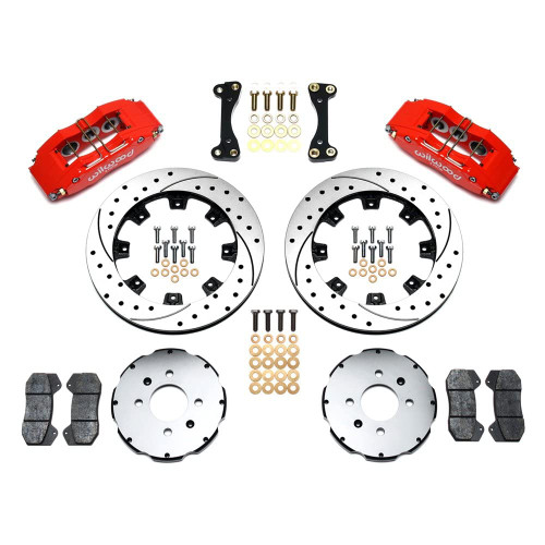 Dynapro 6 Front Hat Kit 12.19in Drilled Red for 90-99 Civic w/240 mm Disc
