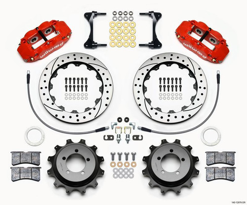 Narrow Superlite 4R Rear Kit 12.88in Drilled Red for 99-05 WRX / 99-07 Impreza