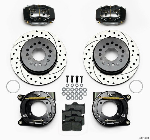 Wilwood Forged Dynalite P/S Park Brake Kit Drilled for Chevy 12 Bolt w/ C-Clips