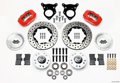 Wilwood Forged Dynalite Front Kit 11.00in Drilled Red for 87-93 Mustang 5 Lug