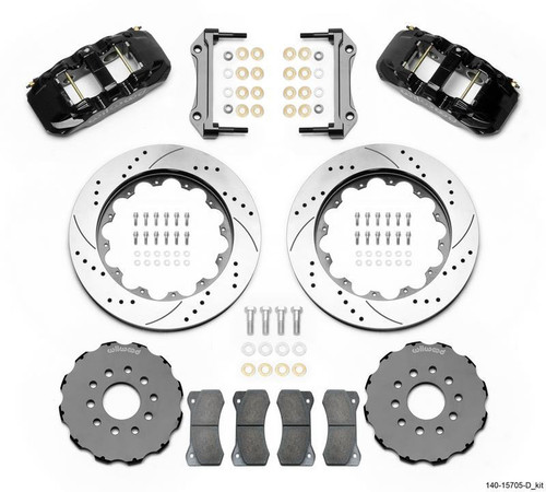 Wilwood AERO6 Front Brake Kit 14.00in Drilled Black for 97-13 Corvette C5/C6/Z06