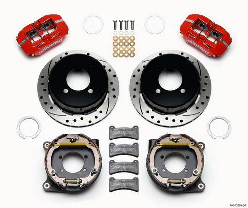 Dynapro Low-Profile 11.00in P-Brake Kit for Ford 7.5in Rear 2.80 Offset - 4-Lug