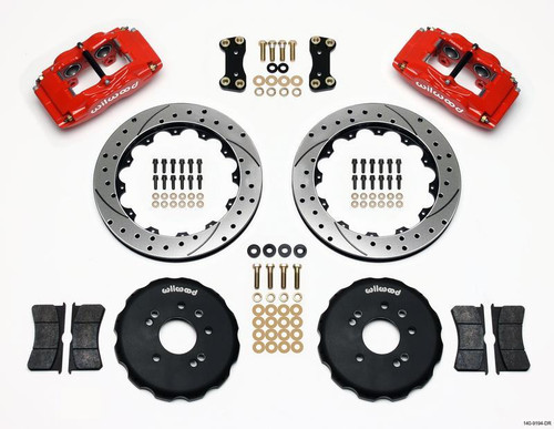 Wilwood FSLI4 Front Hat Kit 13.00in Drilled Red for Nissan 240SX