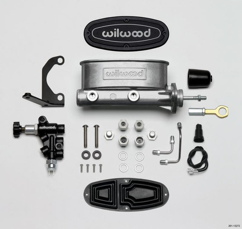 Wilwood HV Tandem M/C Kit w/ L/H Bracket - 7/8in Bore for Early Mustang
