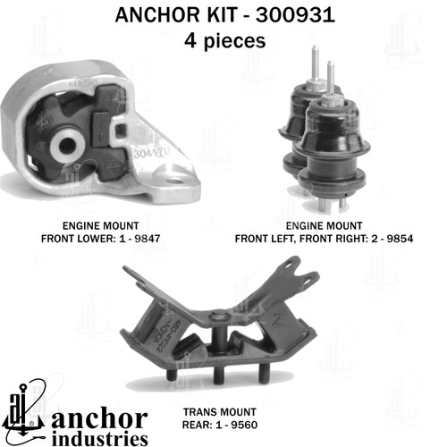 Engine Mount Kit 300931 - back view