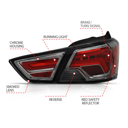 ANZO LED Tail Lights Smoke for Chevrolet Impala | 321345