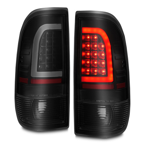 ANZO LED Tail Lights w/ Light Bar Black Housing Smoke Lens for Ford F-150