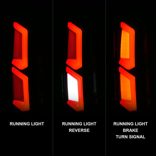 ANZO LED Tail Lights w/ Light Bar Black Housing Clear Lens for Chevrolet Tahoe