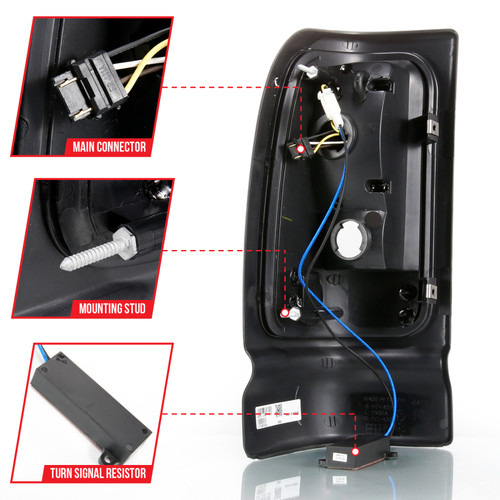 ANZO LED Tail Lights Plank Style Black w/Smoke Lens for Dodge Ram 1500 | 311340