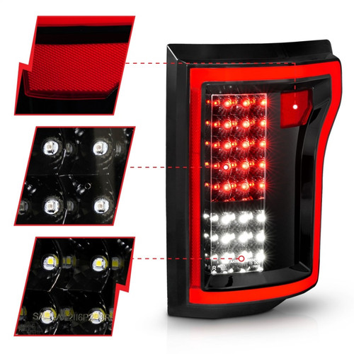 ANZO LED Tail Lights Black for Ford F-150 | 311261