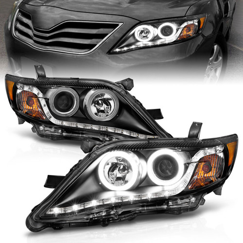 ANZO Projector Headlights w/ Halo Black (CCFL) for Toyota Camry | 121442