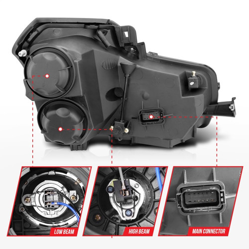 ANZO Projector Headlights w/ Halo Black (CCFL) for Cadillac Cts | 121417