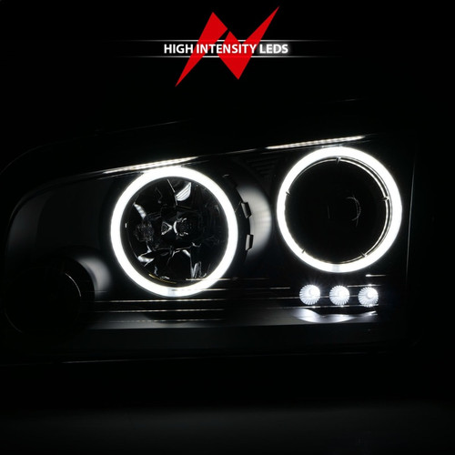 ANZO Projector Headlights w/ Halo Chrome (CCFL) for Dodge Charger | 121218