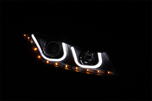 ANZO Projector Headlights w/ U-Bar Black for 08-12 Honda Accord Sedan | 121483