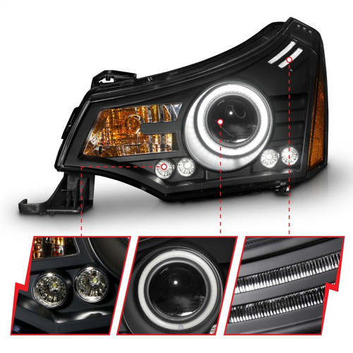 ANZO Projector Headlights Black for Ford Focus | 121272