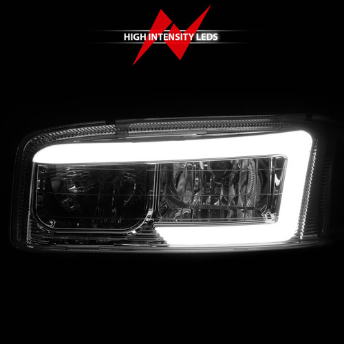 ANZO Headlights Chrome Amber (w/C Light Bars) for GMC Sierra/Denali | 111523