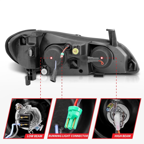 ANZO Projector Headlights w/ Halo Chrome for Infiniti I30 | 121078