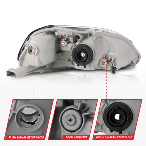 ANZO Crystal Headlights Black for Honda Civic | 121067