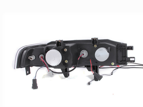 ANZO Projector Headlights w/ Halo Black 1pc for Honda Accord | 121048