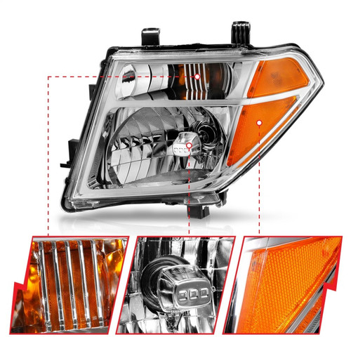 ANZO Crystal Headlight Chrome Amber (OE Replacement) for Nissan Pathfinder