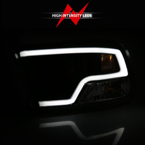 ANZO Plank Style Projector Headlights Black w/ Halo for Dodge Ram 1500 | 111404