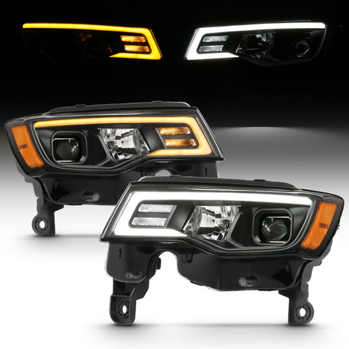 ANZO Proj Headlights Plank Swtchbk Blk Amber for Jeep Grand Cherokee | 111418