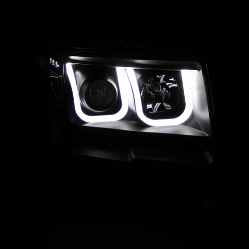 ANZO Projector Headlights w/ U-Bar Black for Ford F-150 | 111263