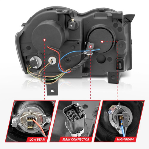 ANZO Projector Headlights w/ Halo Black (CCFL) for Jeep Grand Cherokee | 111213