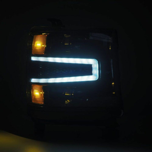 AlphaRex LUXX LED Proj Headlights Alpha-BK W/seq Atv Lgt for Chevy 1500HD