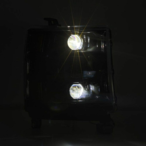 AlphaRex LUXX LED Proj Headlights Alpha-BK W/seq Atv Lgt for Chevy 1500HD