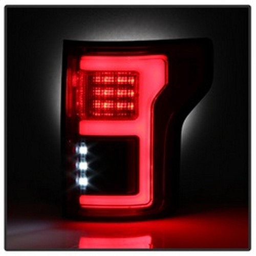 Spyder LED Tail Lights w/ Blind Spot for Ford F-150 - Red Clear