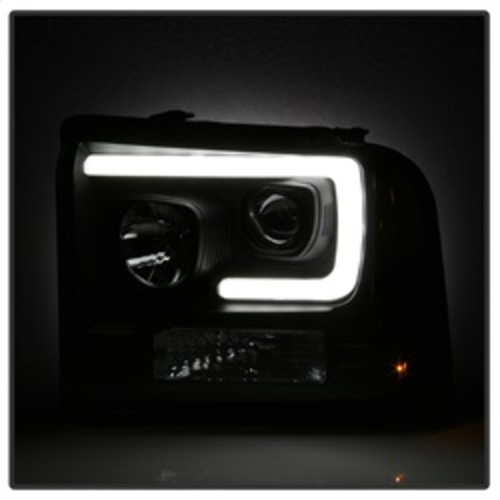 Spyder Projector Headlights Light Bar DRL LED for Ford F250/350/450 - Black