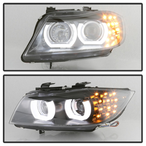 Spyder Projector Headlights HID w/ AFS for BMW E90 3-Series 4DR - Black