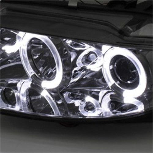 Spyder Projector Headlights LED Halo DRL for Mazda 6 w/ Fog Lights - Smoke