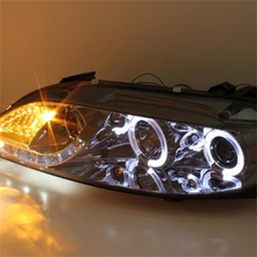 Spyder Projector Headlights LED Halo DRL for Mazda 6 w/ Fog Lights - Smoke