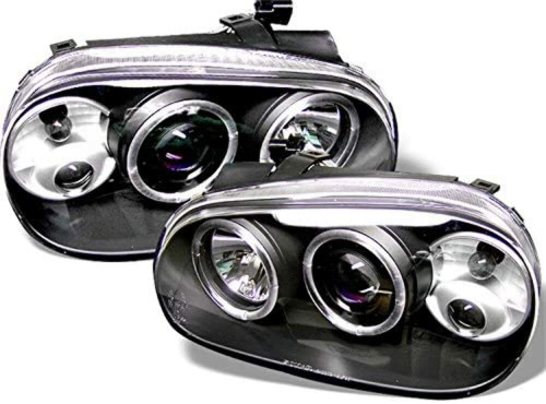 Spyder Projector Headlights LED Halo for Volkswagen Golf IV - Black
