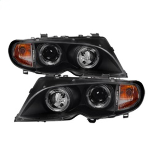 Spyder 1PC Projector Headlights LED Halo for BMW E46 3-Series 4DR - Black Spyder 1PC Projector Headlights LED Halo for BMW E46 3-Series 4DR - Black